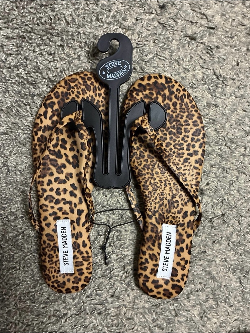Steve Madden Leopard-Pattern Thong Sandals
